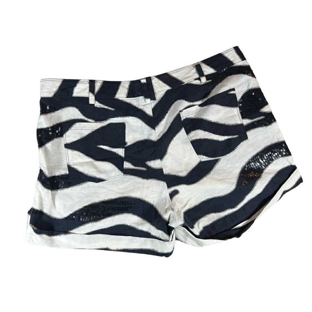 Calvin Klein Zebra Print Linen Sequin Embellished… - image 5
